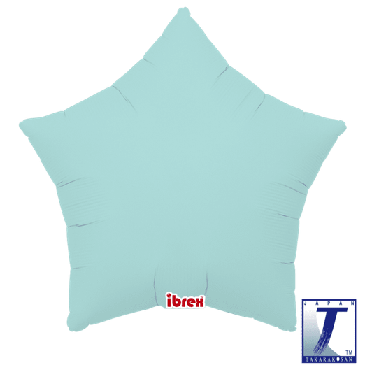 15 inch air-filled star foil balloons in Pastel Blue.