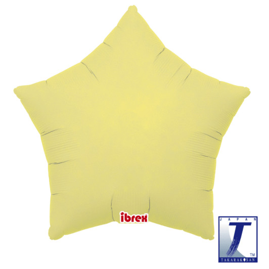 15 inch air-filled star foil balloons in Pastel Yellow.