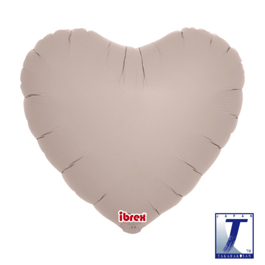 14 inch air-filled heart foil balloons in Warm Gray.