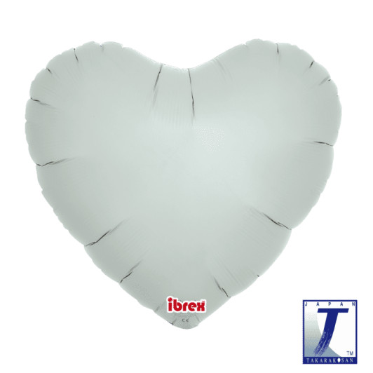 14 inch air-filled heart foil balloons in Misty Blue.
