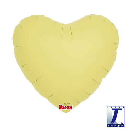 Pastel Yellow heart-shaped foil balloon.