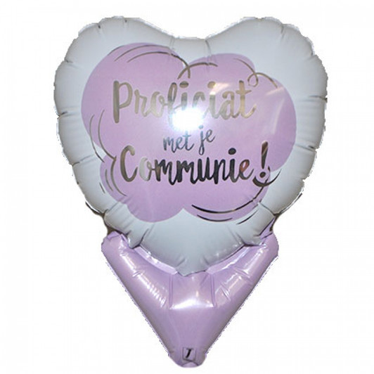 5 inch lavender Micro Upright foil balloons featuring a Proficiat design.