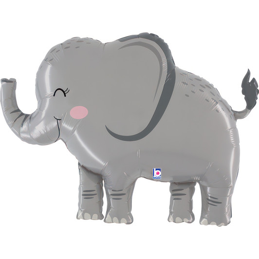 44 inch shaped foil balloon featuring a jungle elephant design.