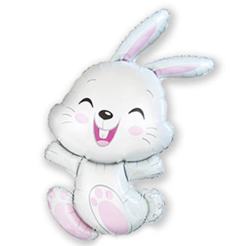 14 inch MiniFoil balloon featuring a pink bunny design.