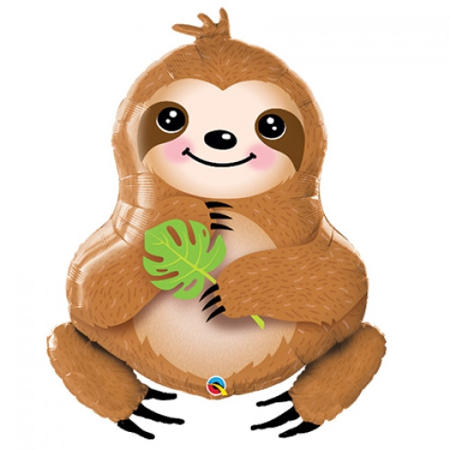 39 inch shaped foil balloon featuring a sweet sloth design.
