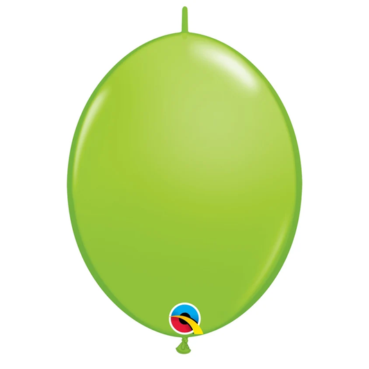 Fashion Lime Green 12 inch Quick Link latex balloon with linking points for balloon structures.