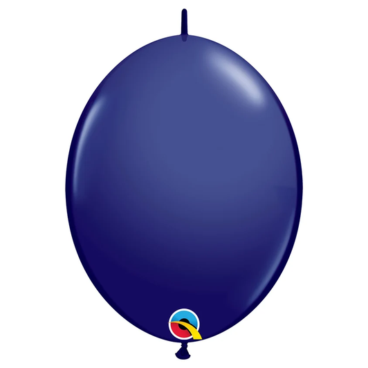 Fashion Navy 12 inch Quick Link latex balloon with linking points for balloon structures.