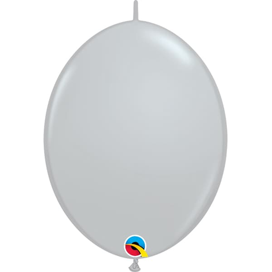 Fashion Grey 12 inch Quick Link latex balloon with linking points for balloon structures.