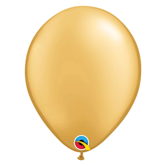 Metallic  gold 5 inch round latex balloon.