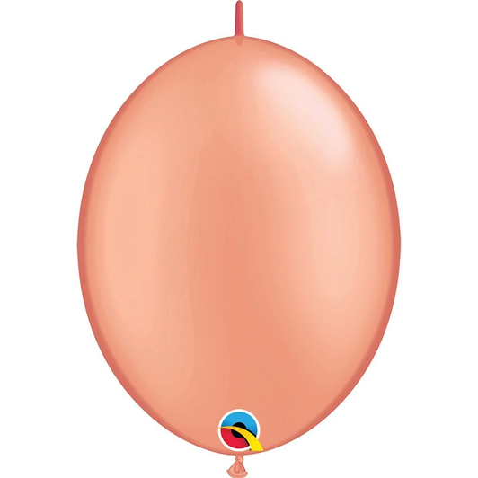 Metallic Rose Gold 12 inch Quick Link latex balloon with a metallic finish.