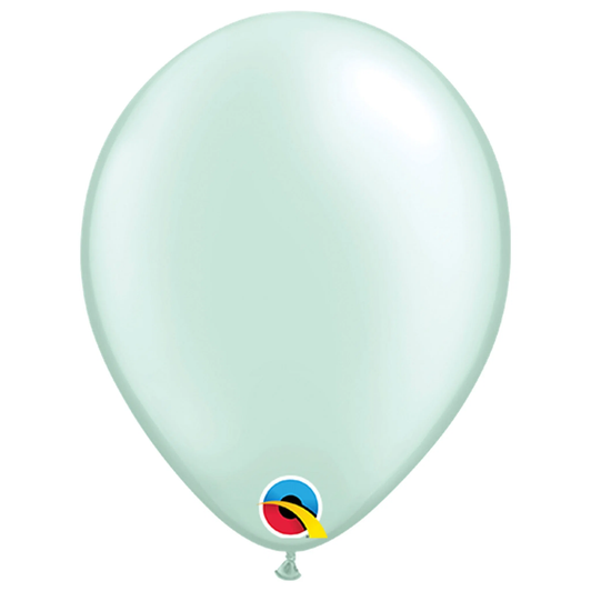 Pastel Pearl Mint Green 11 inch round latex balloon with a soft pearlescent finish.