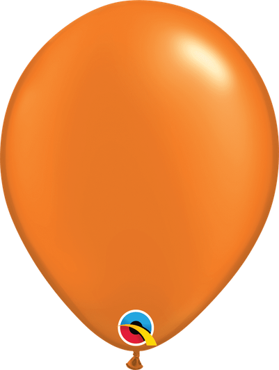 Pastel Pearl Mandarin Orange 5 inch round latex balloon with a soft pearlescent finish.
