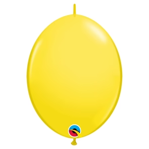 Standard Yellow 6 inch Quick Link latex balloon with linking points for balloon structures.