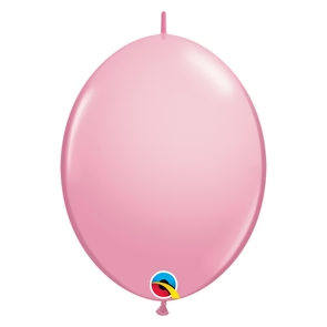 Standard Pink 12 inch Quick Link latex balloon with linking points for balloon structures.