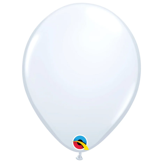 Standard White 16 inch round latex balloon.