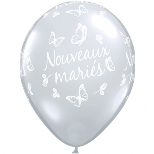 qualatex printed latex balloons vive les maries 11 inch all around print biodegradable natural latex 50 pack