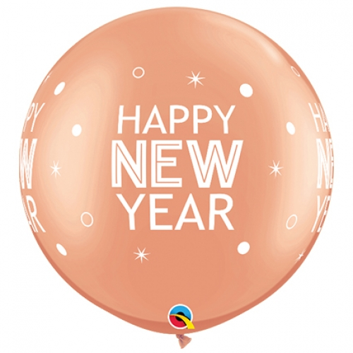 36 inch printed latex balloons featuring a New Year Sparkles & Dots design.