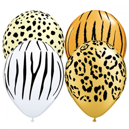 qualatex printed latex balloons safari assorted 5 inch animal print safari theme biodegradable natural latex 100 pack