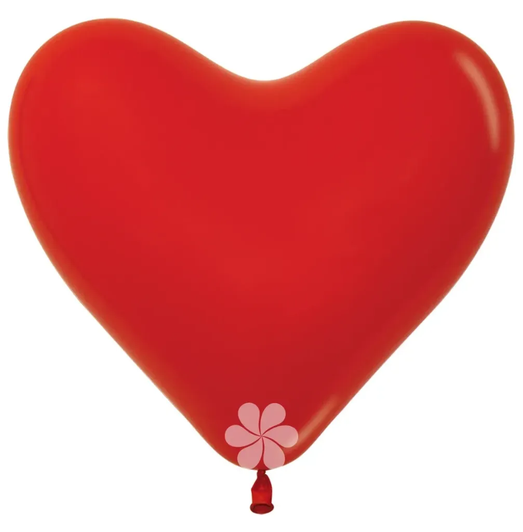 12 inch heart-shaped latex balloons in Fashion Red.