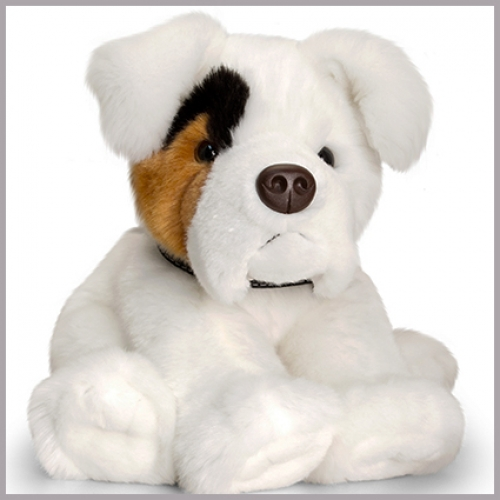 Boxer dog plush toy with soft fabric, realistic facial features and a cuddly design. Suitable for gifts, hampers, children's presents and retail displays.