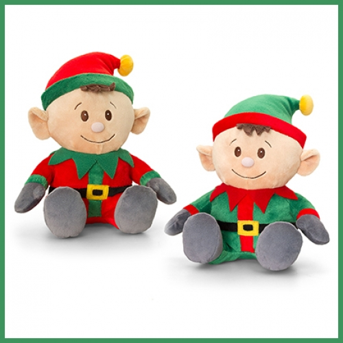 Assorted Christmas elf plush toy collection with festive clothing details, soft fabric and playful holiday styling. Suitable for Christmas gifts, seasonal hampers and retail displays.