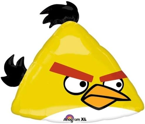 23 inch foil balloon featuring the Yellow Bird from Angry Birds.