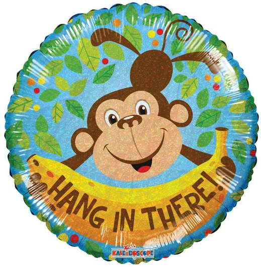 18 inch foil balloon featuring a Hang In There! message.