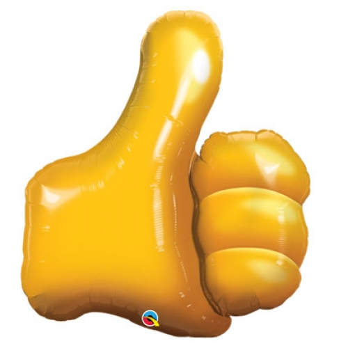 34 inch foil balloon featuring a yellow Thumbs Up design.