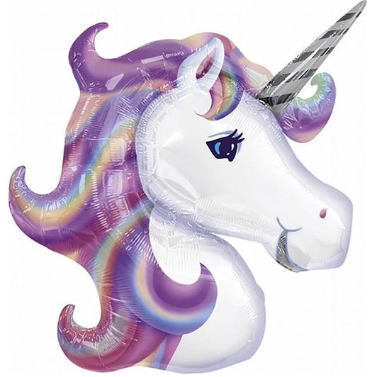 33 inch foil balloon featuring a magical Purple Unicorn design.