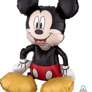 18 inch foil balloon featuring Mickey Mouse in a sitting pose.