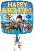 17 inch foil balloon featuring a colourful Paw Patrol Happy Birthday design.