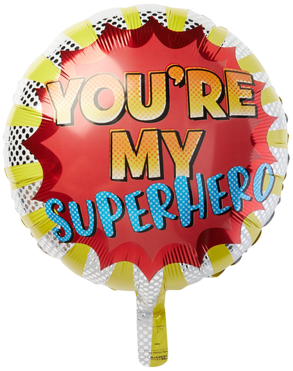 17 inch foil balloon featuring a colourful You're My Superhero design.