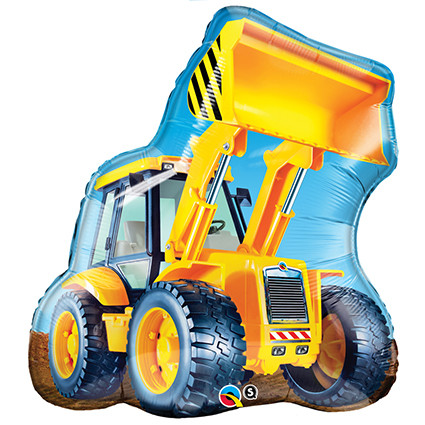 31 inch foil balloon featuring a colourful Construction Loader design.