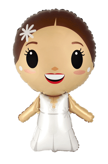 39 inch shaped foil balloon featuring a Bride character design.