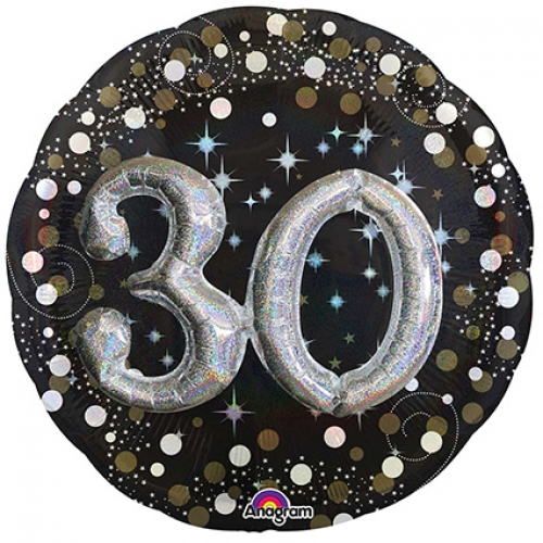 27 inch foil balloon featuring the number 30.