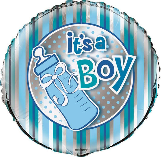 18 inch foil balloon featuring an It's a Boy design.