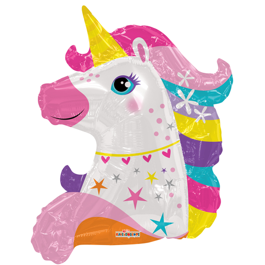 35 inch foil balloon featuring a colourful Unicorn design.