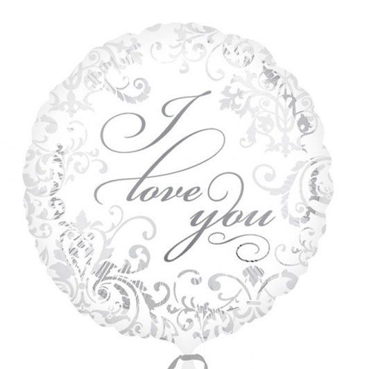 18 inch foil balloon featuring an I Love You message.
