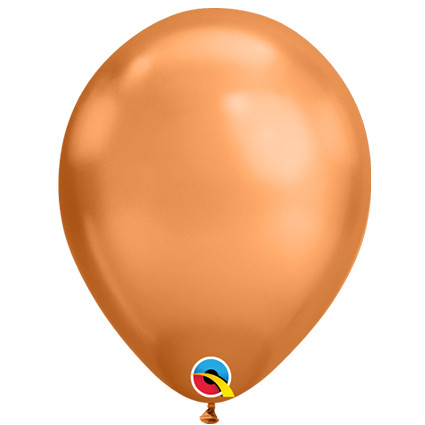 Chrome Copper 7 inch round latex balloon with a high-shine metallic finish.