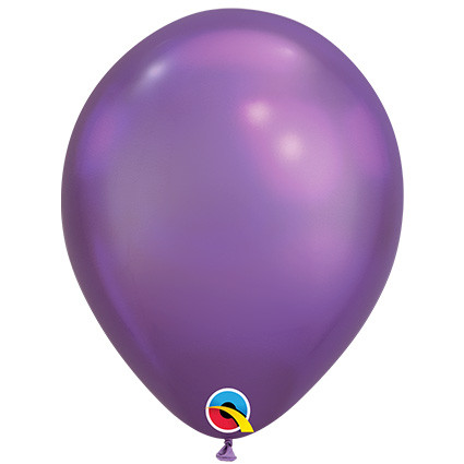 Chrome Purple 11 inch round latex balloon with a high-shine metallic finish.