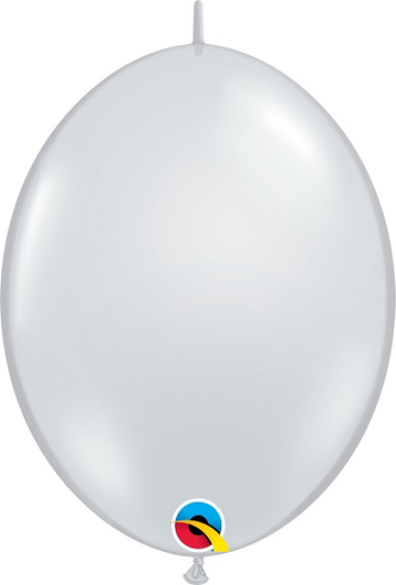 Jewel Diamond Clear 6 inch Quick Link latex balloon with linking points for balloon structures.