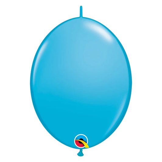 Fashion Robin's Egg Blue 6 inch Quick Link latex balloon with linking points for balloon structures.