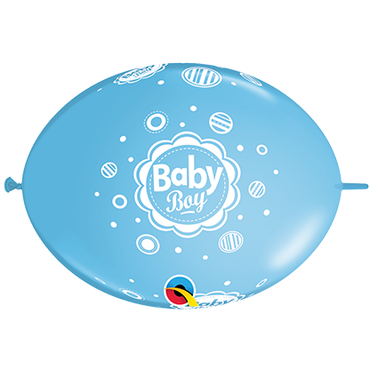 12 inch Quick Link latex balloon featuring a Baby Boy print.