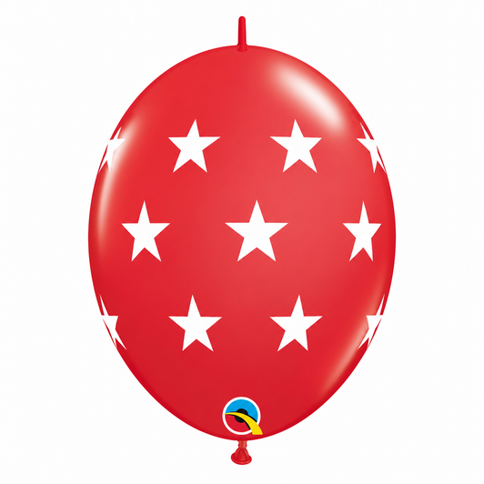 Standard Red 12 inch Quick Link latex balloon with linking points for balloon structures.