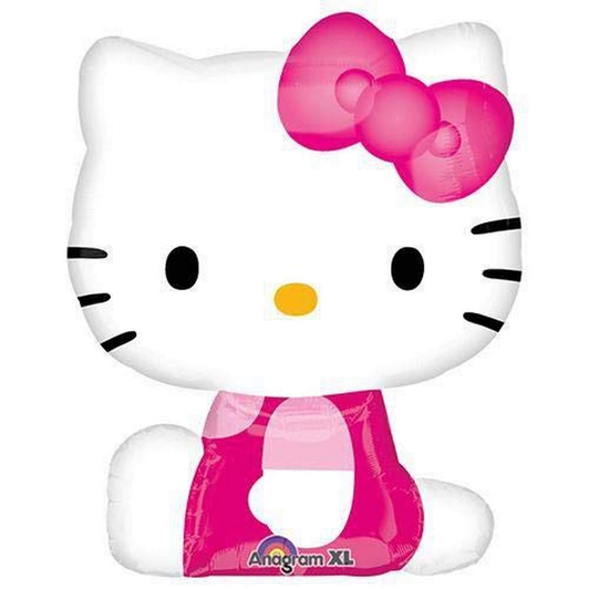 27 inch foil balloon featuring Hello Kitty in a side pose.
