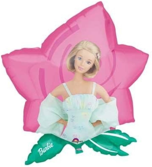 25 inch Barbie Flower foil balloon featuring a colourful Barbie-themed floral design, ideal for birthdays and Barbie-themed celebrations.