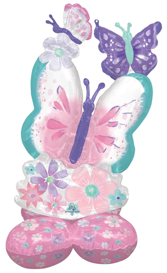 44 inch AirLoonz foil balloon featuring a colourful butterfly design.