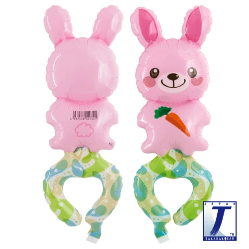 Happy Bunny Wrap Around Friends air-filled foil balloon designed to fit around a child’s arm as a fun wearable balloon.