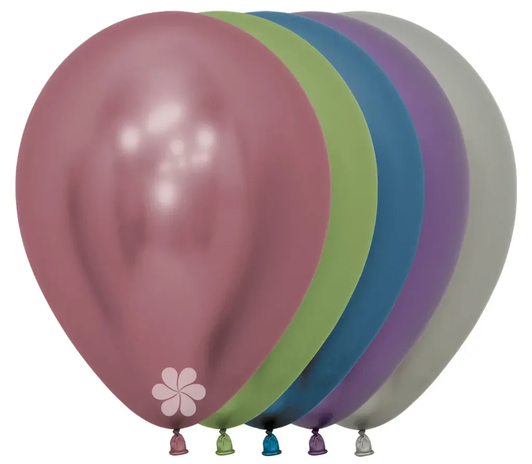 12 inch round latex balloons in Reflex Assortment II.