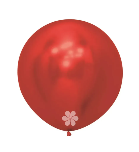 24 inch round latex balloons in Reflex Red.